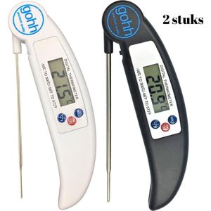 Digitale Vleesthermometer - Kookthermometer - Suikerthermometer - (van -50°C tot 300°C) 1 x Zwart - 1 x Wit