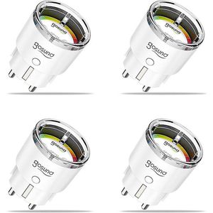 Gosund - Smart plug met energiemeter - 4 Stuks - Google Home & Alexa geschikt - Nederlandse handleiding - 2,4 & 5GHz - Neemt maar 1 stopcontact in beslag