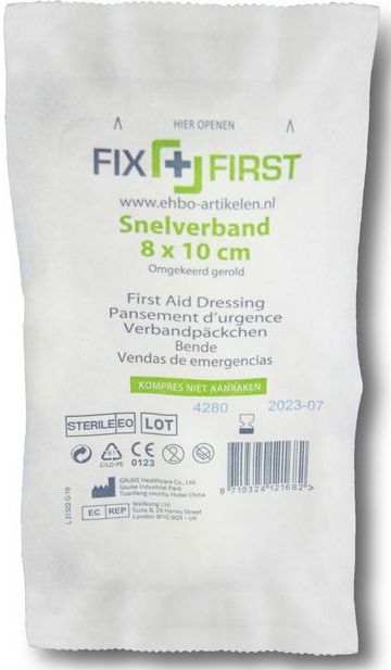 FixFirst - Snelverband - 8x10cm - 10 Stuks