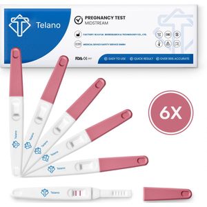 Telano 6 stuks Zwangerschapstest Midstream Vroeg - Gevoelig