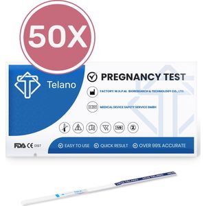 Telano Zwangerschapstest 50 stuks Extra Vroeg Dipstick - Strip Extra Gevoelig