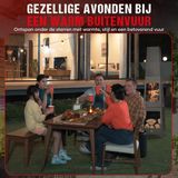 HEAT - Outdoor Living - Tuinhaard Oslo - Zwart Staal - Terrashaard met Houtopslag
