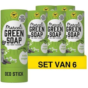 Marcel's Green Soap - Deodorant Stick - Tonka en Muguet - 6 Sticks - 240 Gram