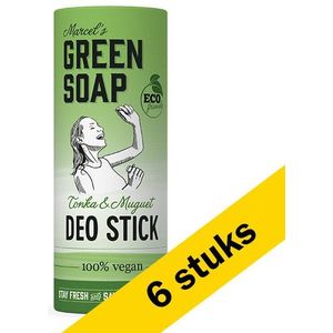 6x Marcel's Green Soap deodorant stick tonka & muguet (40 gram)