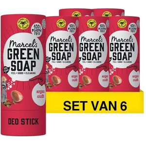 Marcel's Green Soap - Deodorant Stick - Argan en Oudh - 6 Sticks - 240 Gram