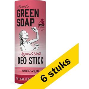 6x Marcel's Green Soap deodorant stick argan & oudh (40 gram)