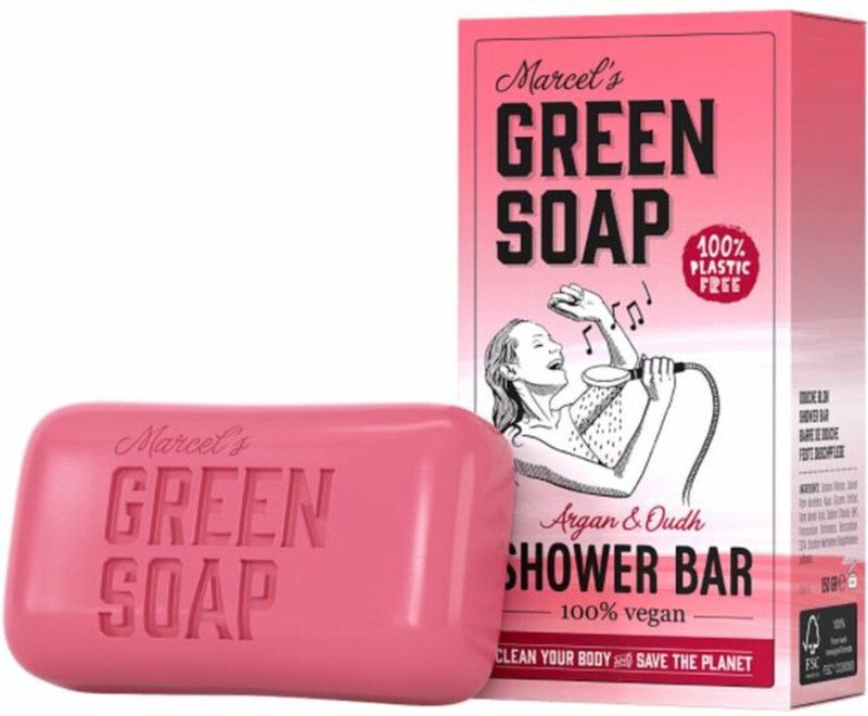 Marcel's Green Soap - Showerbar - Argan & Oudh - 150 gr - Plasticvrij
