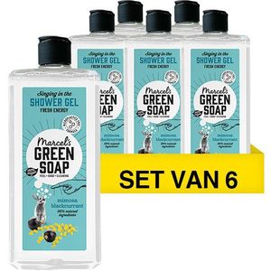 6x Marcel's Green Soap Shower gel Mimosa & Black Currant (300 ml)