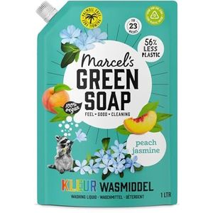 Marcel's Green Soap Wasmiddel Kleur Navul Perzik & Jasmijn 23 Wasbeurten 1 liter