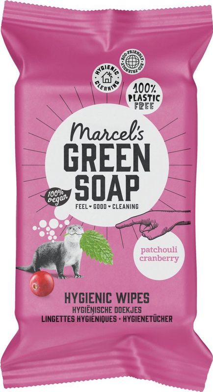 Marcel's Green Soap Schoonmaakdoekjes Patchouli & Cranberry 60 stuks