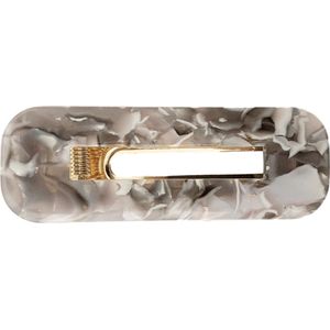 Lajetti - haarspeld grijs 1 stuks - haarclip grijs schuifspeldje rechthoekig - haaraccessoire