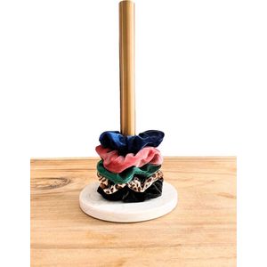 Kraagjeskopen.nl Scrunchiehouder Schrunchies opbergen haarelastiek bewaren - Inclusief 5 Scrunchies