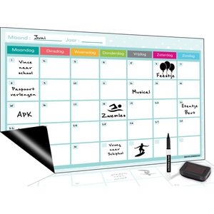 Brute Strength - Magnetisch Weekplanner whiteboard (5) - A3 - Planbord - Familieplanner - Gezinsplanner - To Do Planner - Maandplanner whiteboard