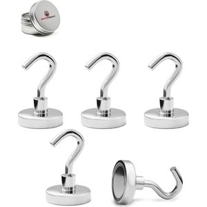 Brute Strength - Super sterke magnetische ophanghaakjes - 32 mm - 5 stuks - Ophanghaken - Magneet haakjes - Haak magneten