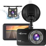 Qumax Dashcam voor auto – Voor en Achter Camera – Full HD – Parkeerstand met ingebouwde G-sensor – IPS-display - 170° Wijdhoeklens - Nachtvisie