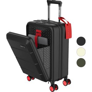 ONYX Handbagage Koffer 35 L - Spinner wielen - Lichtgewicht Trolley - Dubbel TSA Slot - Handig voorvak - 55 cm - Zwart