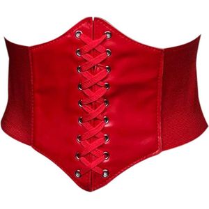 FIFO Effen Unisex Dames Korset, Elegante, Esthetisch, Rood