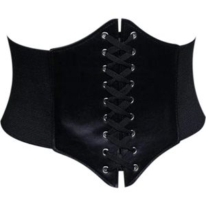 FIFO Effen Unisex Dames Korset, Elegante, Esthetisch, Zwart