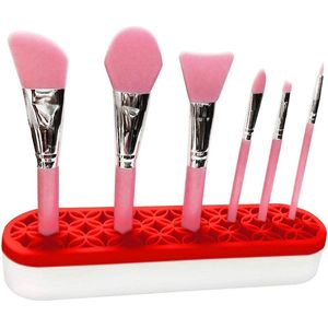Make up borstel houder draagbare make-up organizer Cosmetische opbergbox make-up kwasten Rood