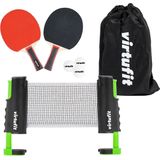 VirtuFit Verstelbare Tafeltennisset - Met batjes en 3 ballen