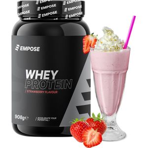 Empose Nutrition Whey Protein - Proteine Poeder - Proteïne Shake - Eiwitpoeder - Proteïne Shake - Aardbei - 908 gram - 30 doseringen