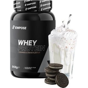 Empose Nutrition Whey Protein - Proteine Poeder - Proteïne Shake - Eiwitpoeder - Proteïne Shake - Eiwitshakes - Cookies & Cream - 908 gram - 30 doseringen