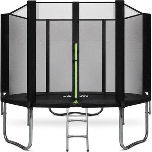 VirtuFit Trampoline met Veiligheidsnet - 251 cm - Water- en UV-bestendig - Stevig Frame - Met trapje