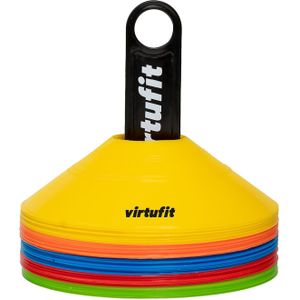 VirtuFit Trainingshoedjes met houder - Pionnen - 50 Stuks - Incl. draagnet