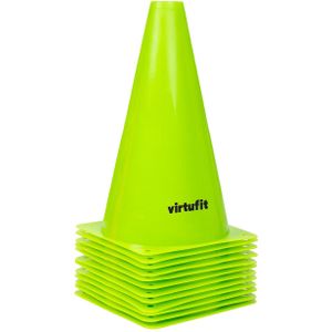VirtuFit Pionnen Set - 23 cm - 12 Stuks - Groen - Voetbal trainingshoedjes