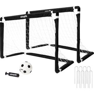 VirtuFit Kinder Voetbaldoelen Set met 2 Ballen en Pomp - Voetbalgoals - 92 x 64 cm