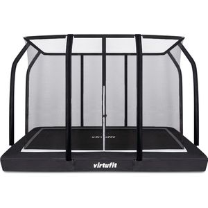VirtuFit Premium Inground Trampoline met Veiligheidsnet - Zwart - 213 x 305 cm