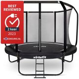 VirtuFit Premium Trampoline met Veiligheidsnet - Zwart - 366 cm