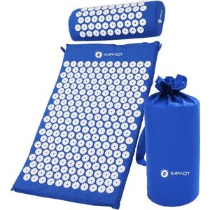 IMPAQT Spijkermat Acupressure Mat met Kussen Blauw (68cm x 42 cm)