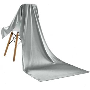 Emilie Scarves omslagdoek sjaal Lang Satijn - grijs zilver - 200*70CM
