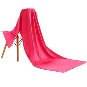 Emilie Scarves omslagdoek sjaal Lang Satijn - fuchsia roze - 200*70CM