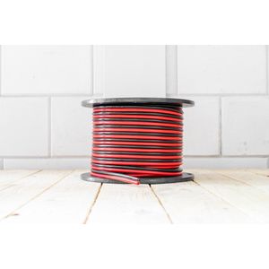 Accukabel 2 x 6mm2 zwart/rood - 2 meter