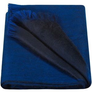 Alpaca Wol Dubbelzijdige Sjaal - 215 x 65 cm - Kobalt/Koningsblauw