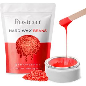 Rostem® Luxe Harskorrels - Hard Wax Beans - Hotwax - Wax Bonen - Strawberry 1KG - Incl. 10 Spatels