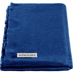 Alpaca Loca Kobaltblauwe sjaal 407, één maat, blauw, één maat, Blauw