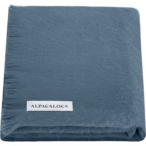 Alpaca Wol Enkelzijdige Sjaal - 200 x 65 cm - Blauw