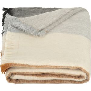 Alpaca Wool Scarf Striped Black/Grey/Naturals