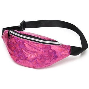 Heuptas - Fanny Pack - Buideltasje - Heuptasje dames - Festival tasje - Glanzend - 35 x 12 cm - roze