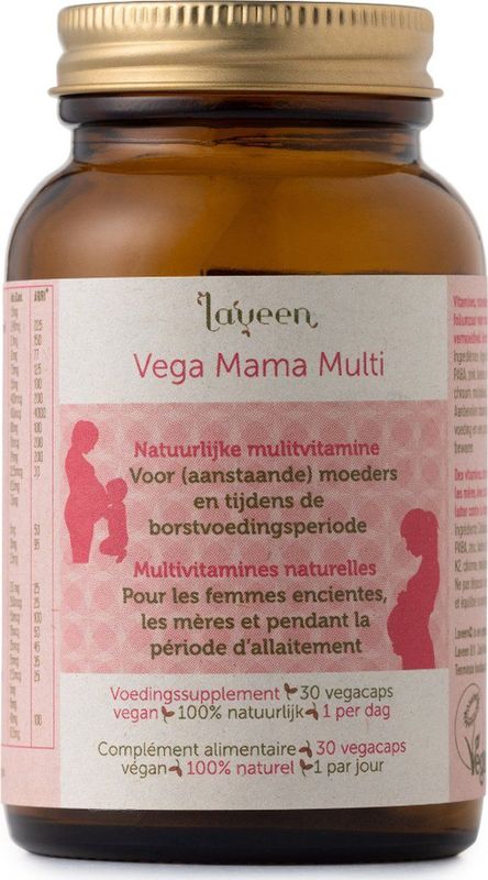 Laveen - Vega Mama Multi | 100% natuurlijk en vegan gecertificeerd | Alles in 1 multivitamine met actieve foliumzuur