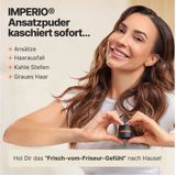 IMPERIO Uitgroei Poeder - Haarpoeder voor Haarverdichting voor Vrouwen en Mannen, Waterdicht Haar Make Up om Haaruitgroei te Verbergen - 4g (middenbruin)