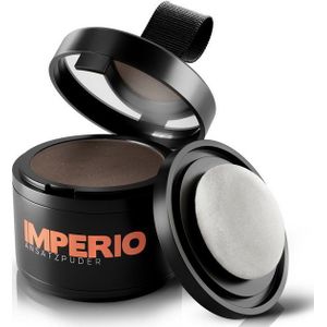 IMPERIO Uitgroei Poeder - Haarpoeder voor Haarverdichting voor Vrouwen en Mannen, Waterdicht Haar Make Up om Haaruitgroei te Verbergen - 4g (middenbruin)