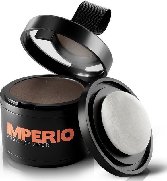 IMPERIO Uitgroei Poeder - Haarpoeder voor Haarverdichting voor Vrouwen en Mannen, Waterdicht Haar Make Up om Haaruitgroei te Verbergen - 4g (middenbruin)