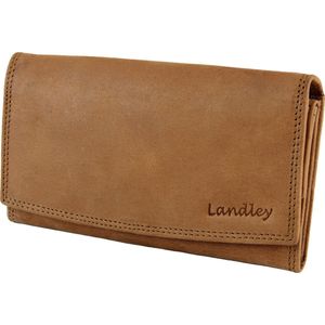 Landley Vintage Dames Overslag Portemonnee - Hunter Pull-up Leer - Bruin