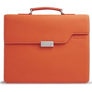 Evan Red Amsterdam Briefcase - Dutch Orange - Leer - Aktetas - Oranje