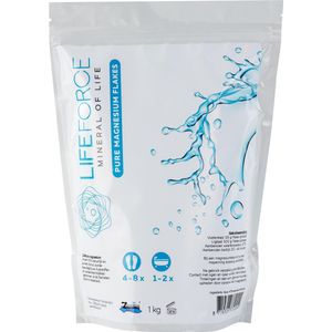 Lifeforce Magnesium Vlokken / Flakes / badzout (1 kg) | Puur Zechstein - Magnesiumchloride 100% natuurlijk en zuiver