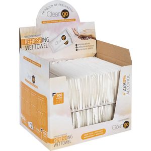 Clean Go - luxe vochtige verfrissingsdoekjes zonder alcohol - geparfumeerd - 100 stuks